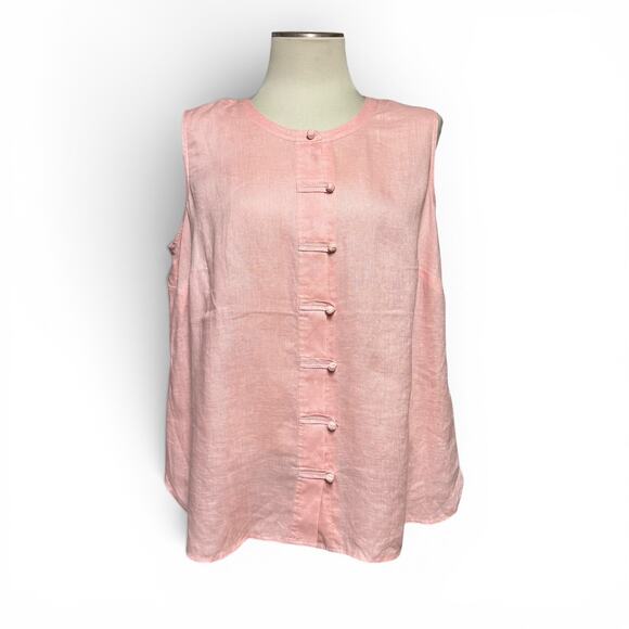 J. Jill Tops - J.Jill Love Linen Sleeveless Blouse Top Pink Petite XL